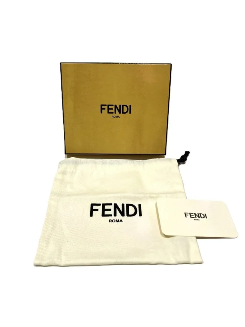 Fendi Bifold Wallet Leather Fabric